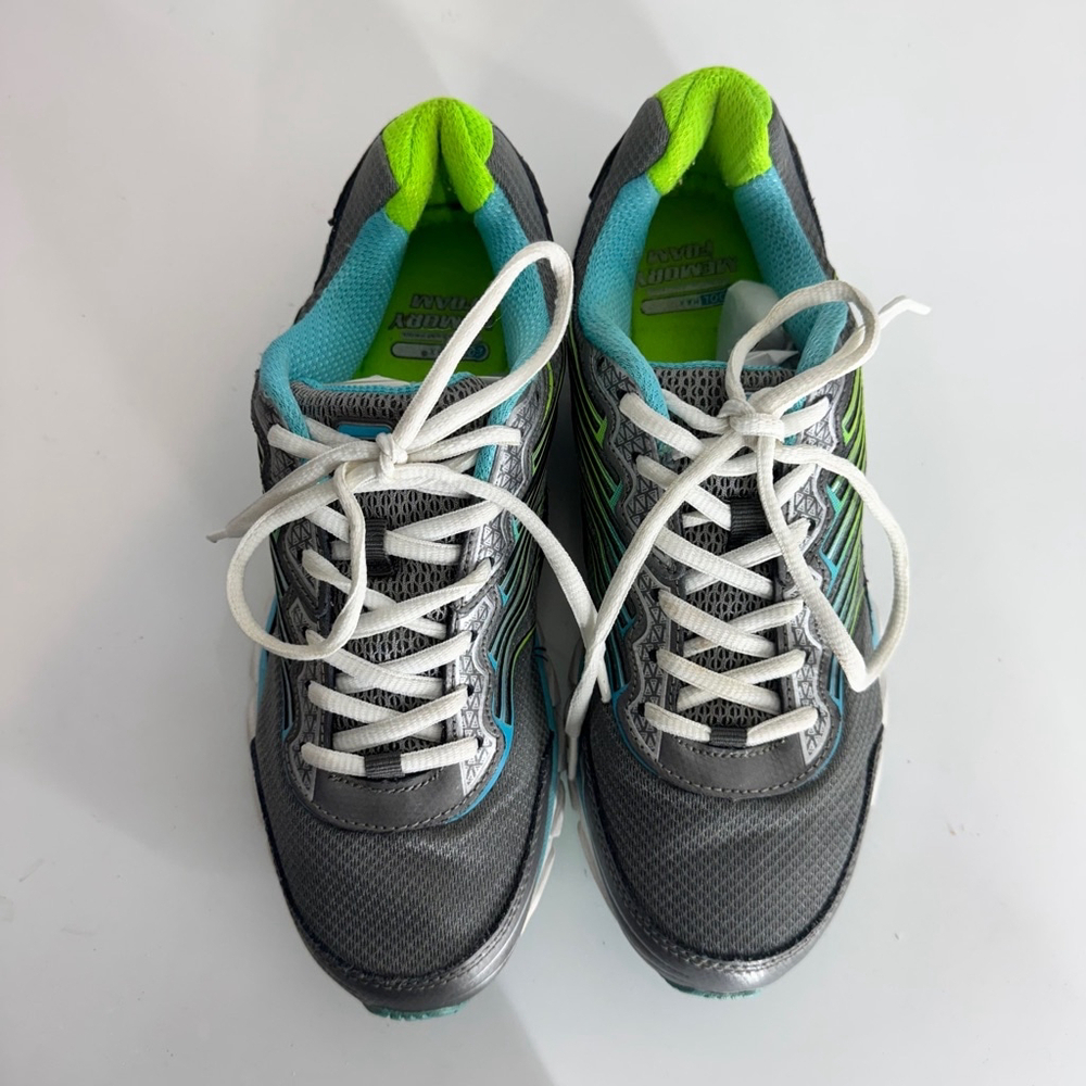 Fila Women’s Sneakers Memory Foam Cool Max Gray Lime Green Size 8.5